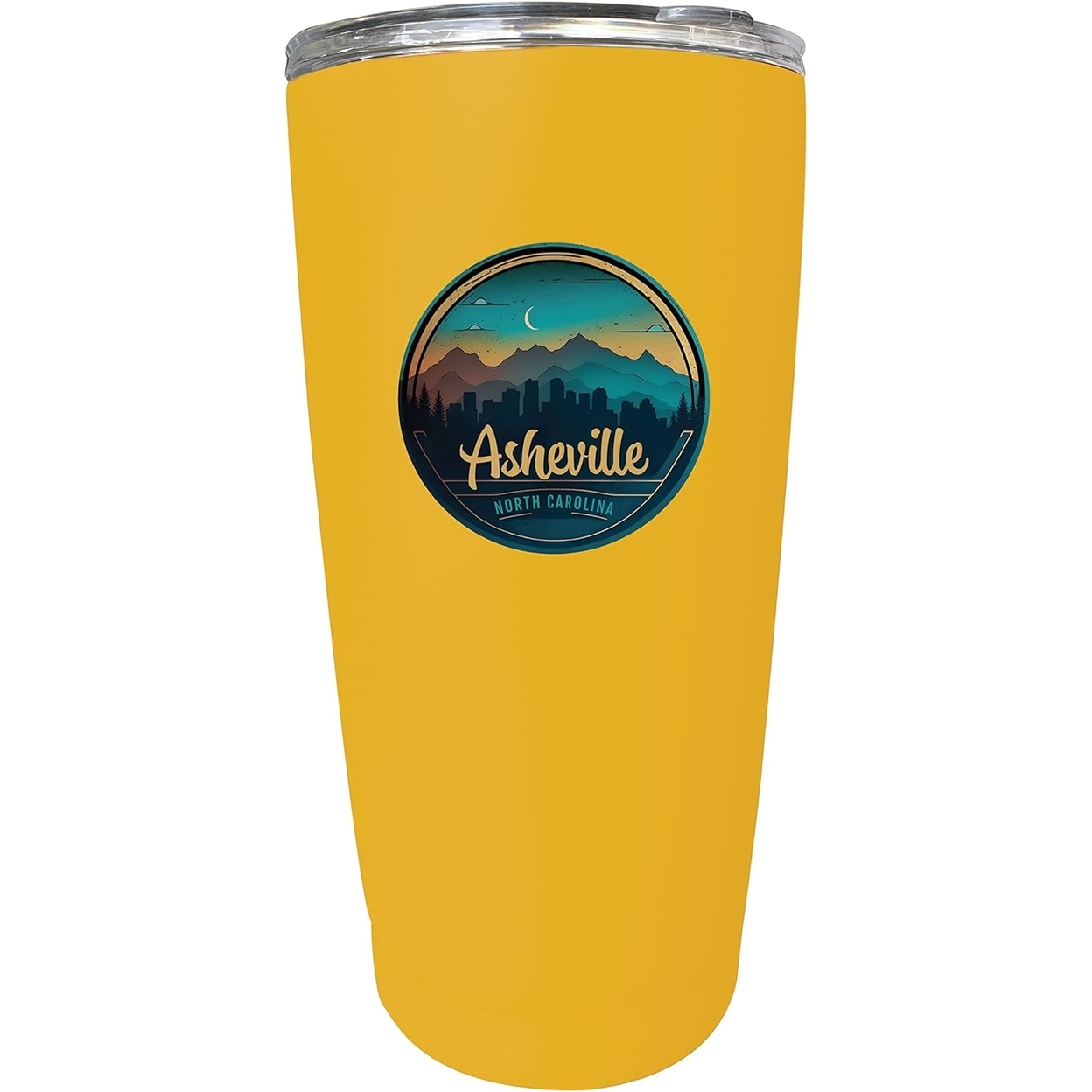 Asheville North Carolina Souvenir 16 Oz Stainless Steel Insulated Tumbler - Yellow