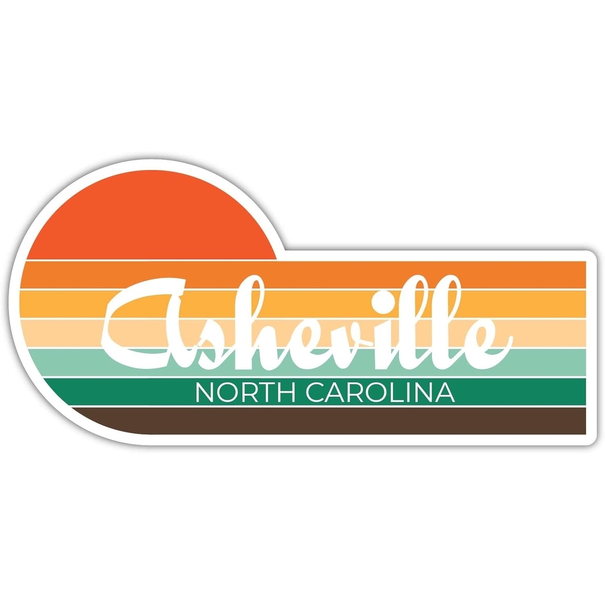 Asheville North Carolina Sticker Retro Vintage Sunset City 70s Aesthetic Design - 2 Inch