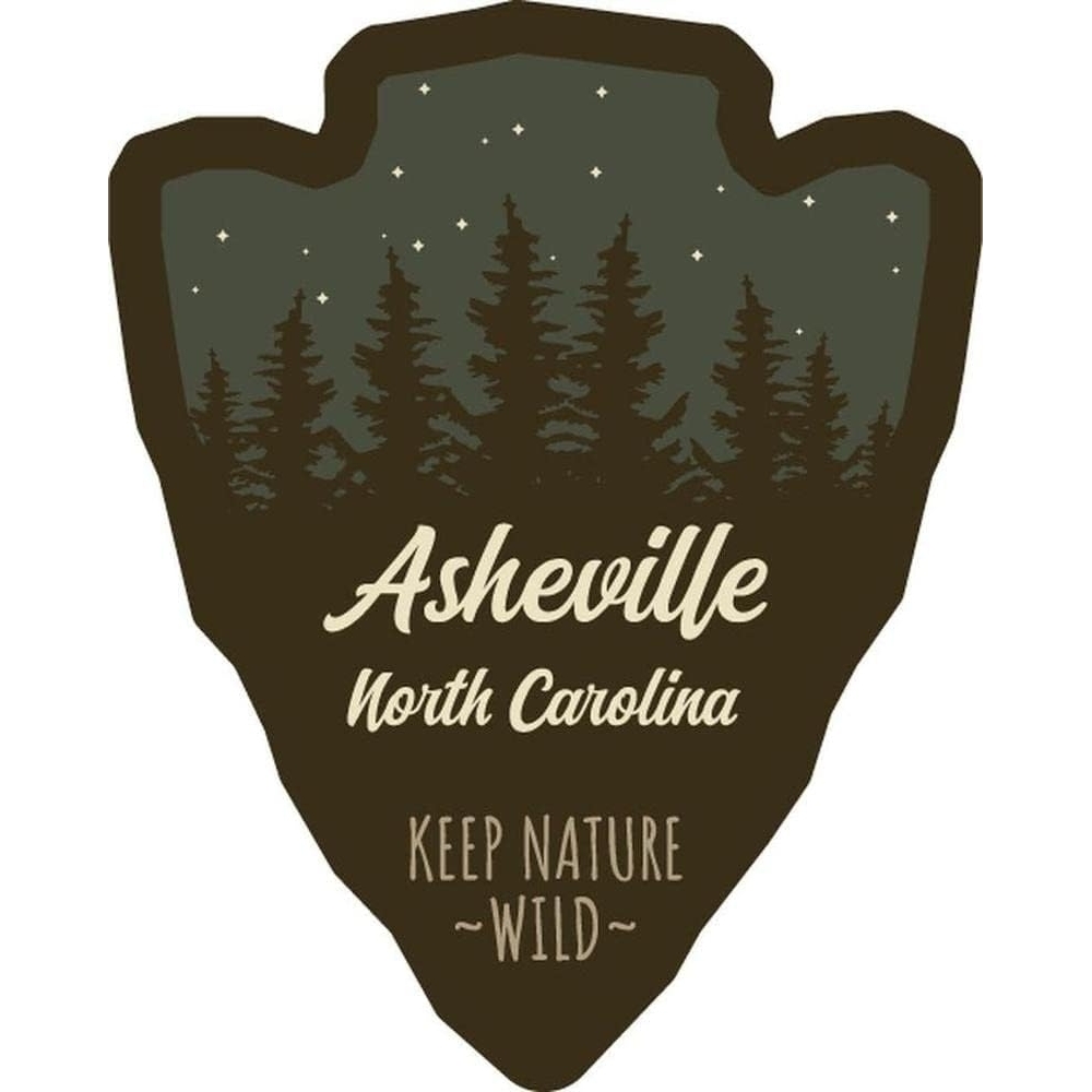 Asheville North Carolina Vinyl Decal Sticker Arrowhead Design - 6 Inch