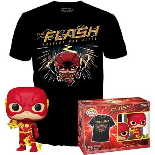 The Flash Glow-in-the-Dark Pop! Vinyl Figure And Adult T-Shirt Size Medium