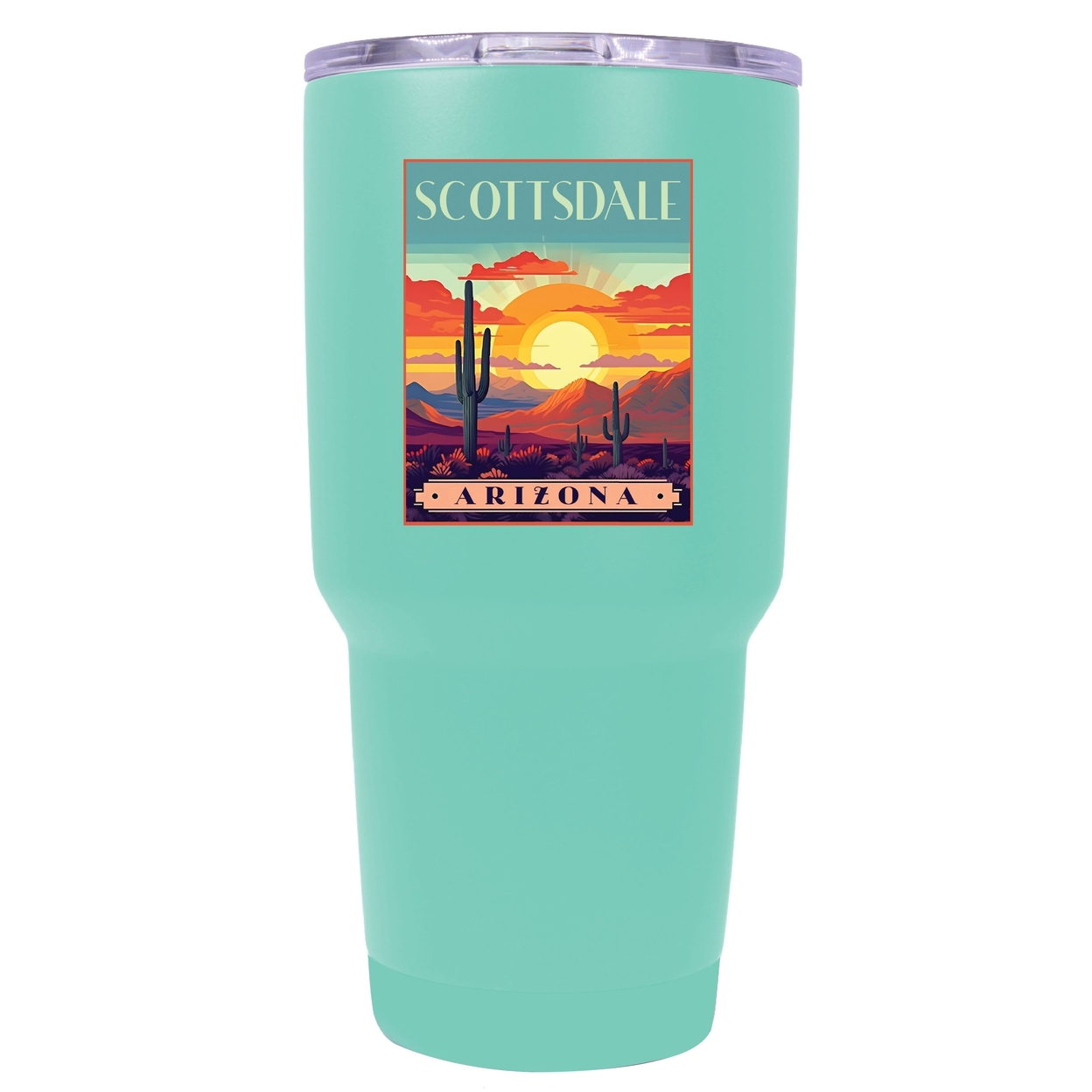 University Of Louisiana Monroe 24 Oz Laser Engraved Stainless Steel Insulated Tumbler - Choose Your Color. - Seafoam,,Single