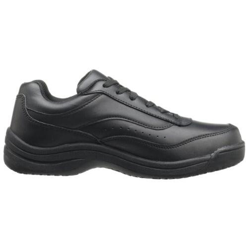 SkidBuster Women's Leather Slip Resistant Athletic Shoe Black - S5075 5 WHITE - BLACK, 7.5 Wide