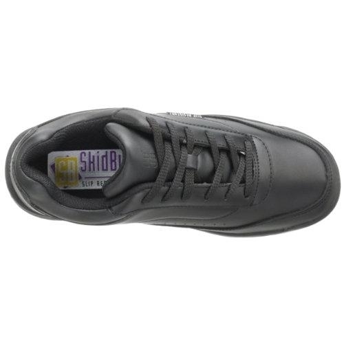 SkidBuster Women's Leather Slip Resistant Athletic Shoe Black - S5075 5 WHITE - BLACK, 7