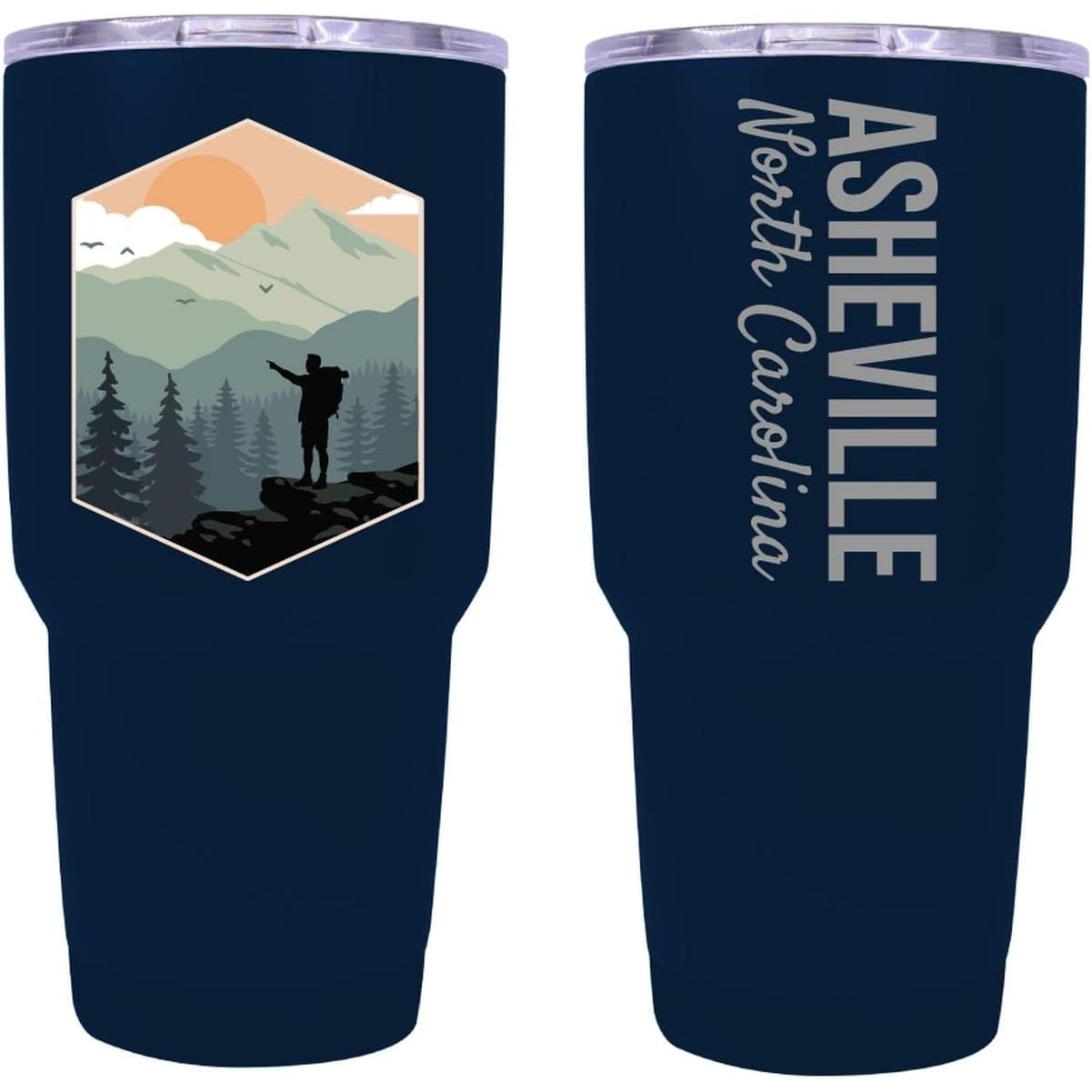 Asheville North Carolina Souvenir 24 Oz Insulated Stainless Steel Tumbler - Rose Gold