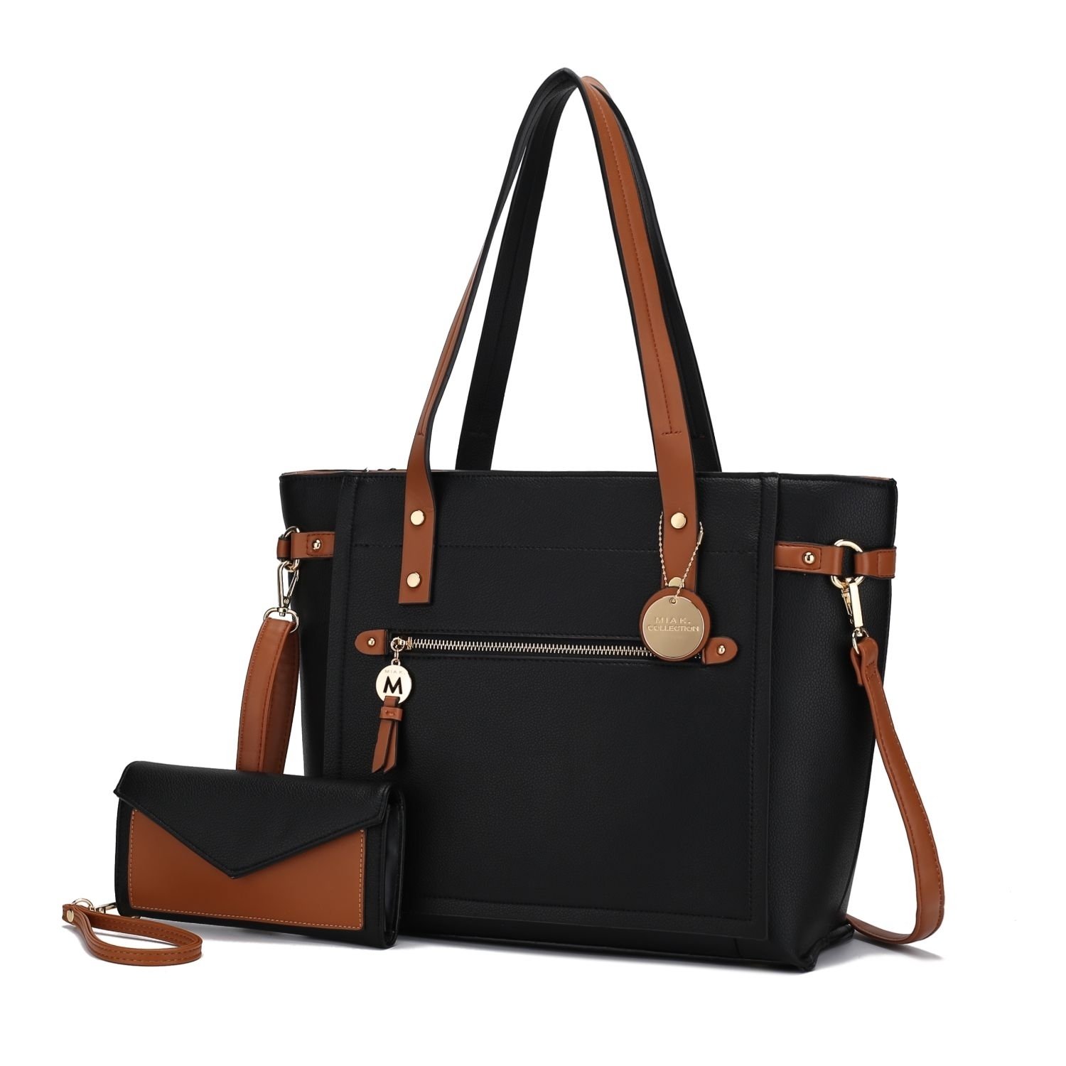 MKF Collection Andrys Tote Handbag By Mia K. - Black Cognac