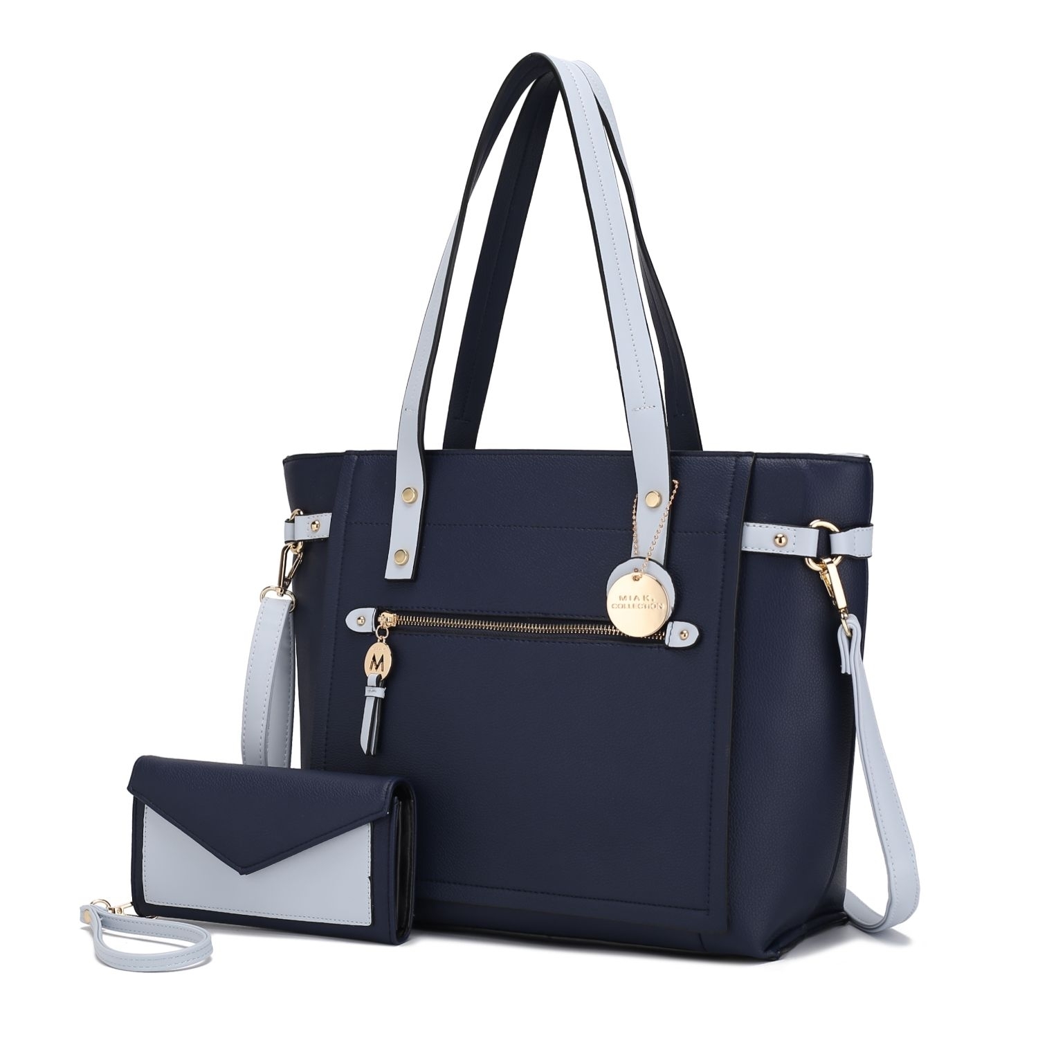 MKF Collection Andrys Tote Handbag By Mia K. - Navy Light Blue