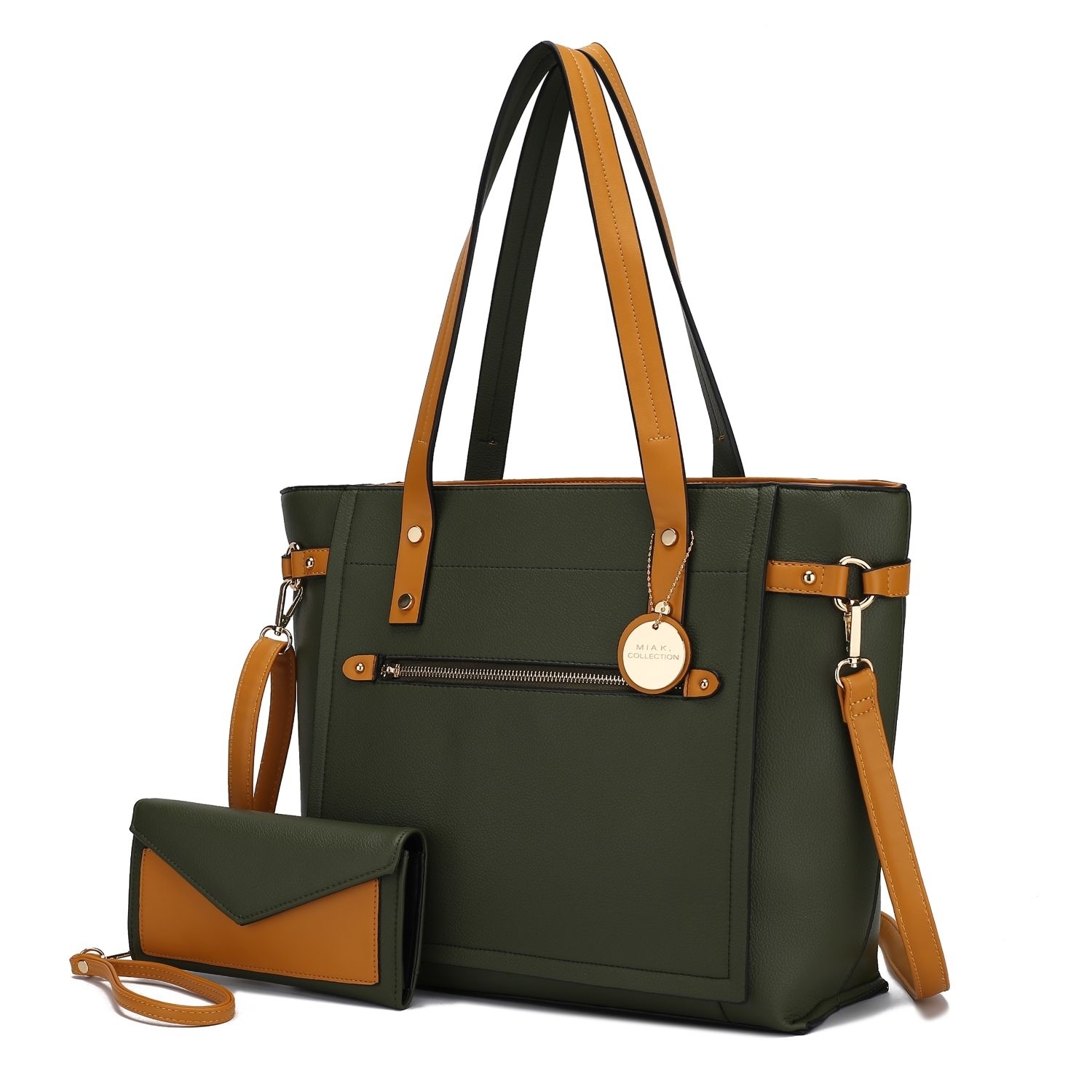 MKF Collection Andrys Tote Handbag By Mia K. - Olive Mustard