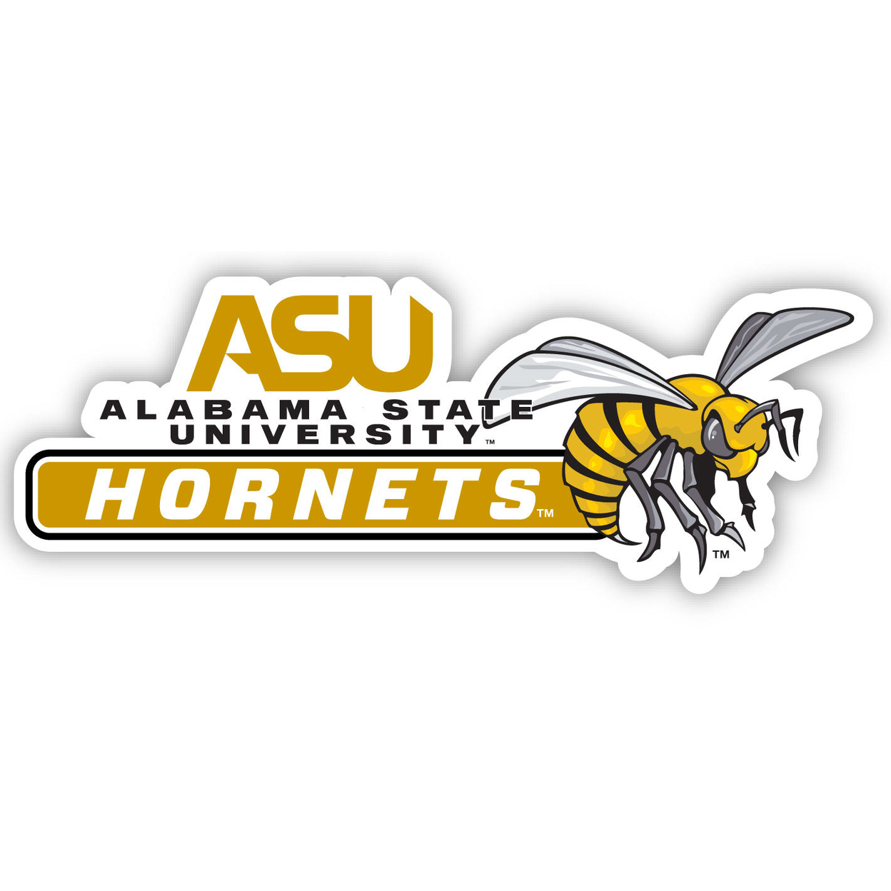Alabama State University 4 Inch Wide Colorful Vinyl Decal Sticker
