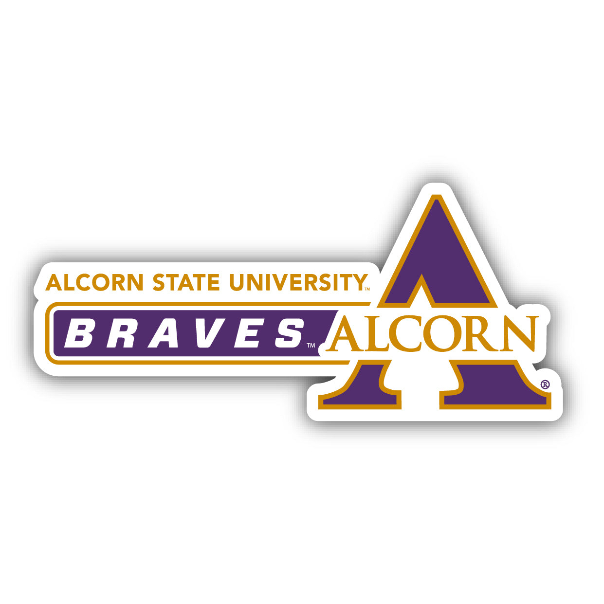 Alcorn State Braves 4 Inch Wide Colorful Vinyl Decal Sticker
