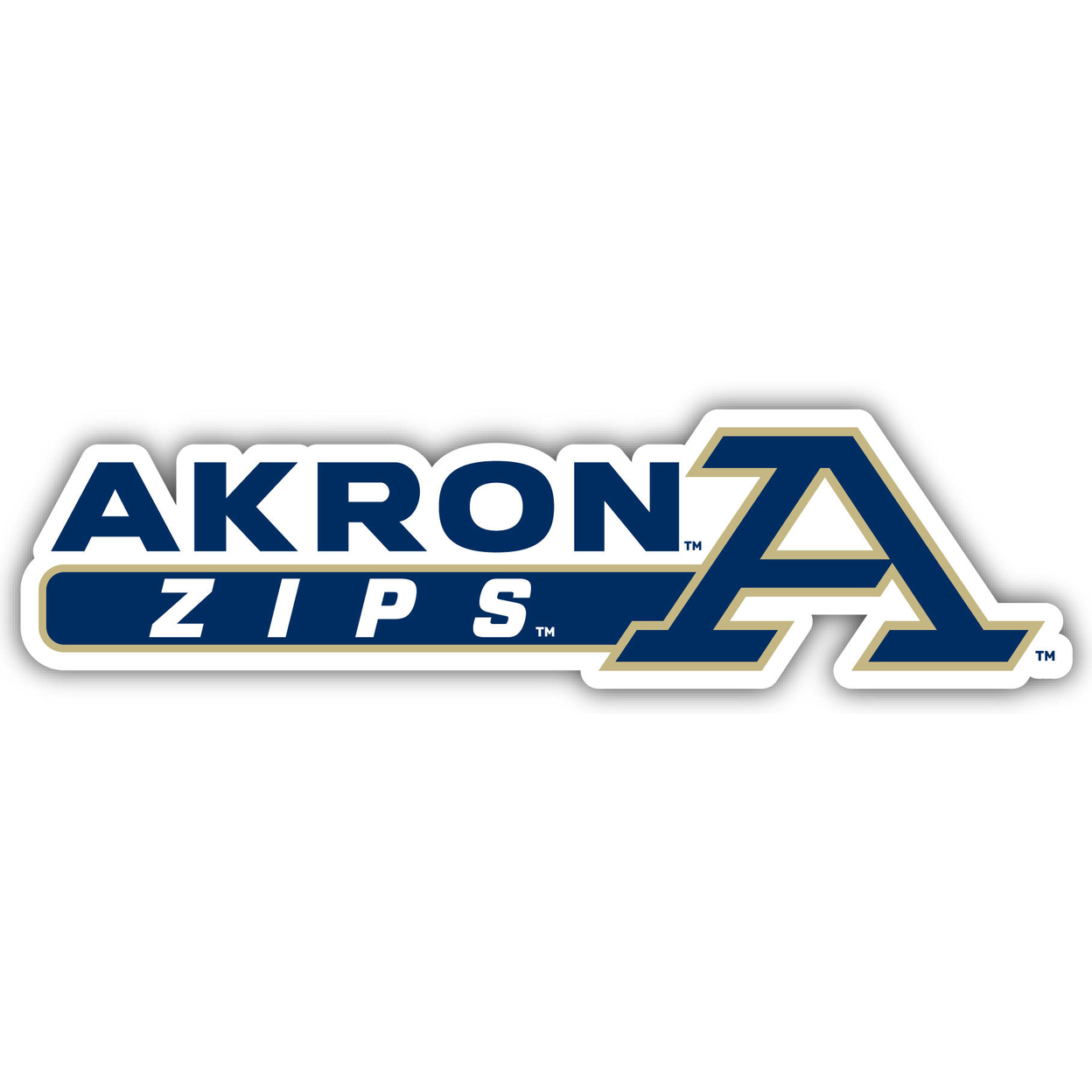 Akron Zips 4 Inch Wide Colorful Vinyl Decal Sticker