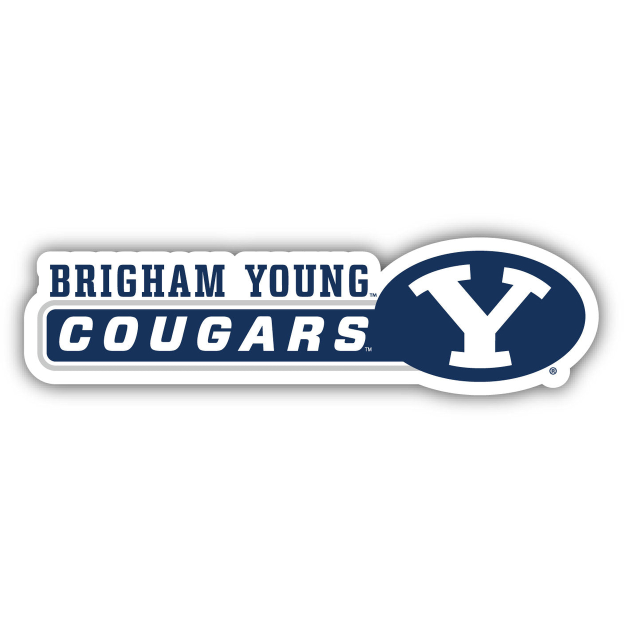 Brigham Young Cougars 4 Inch Wide Colorful Vinyl Decal Sticker
