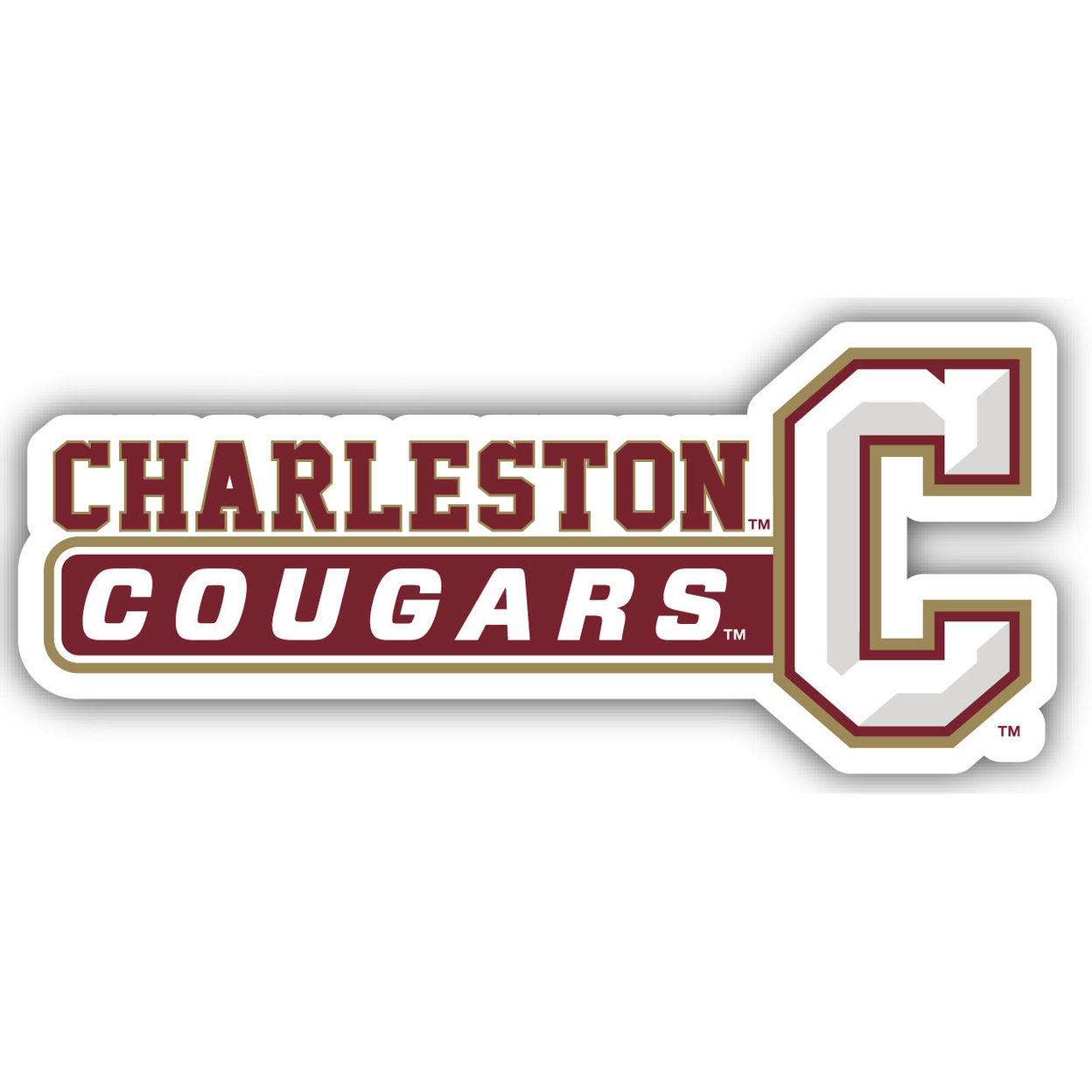 College Of Charleston 4 Inch Wide Colorful Vinyl Decal Sticker