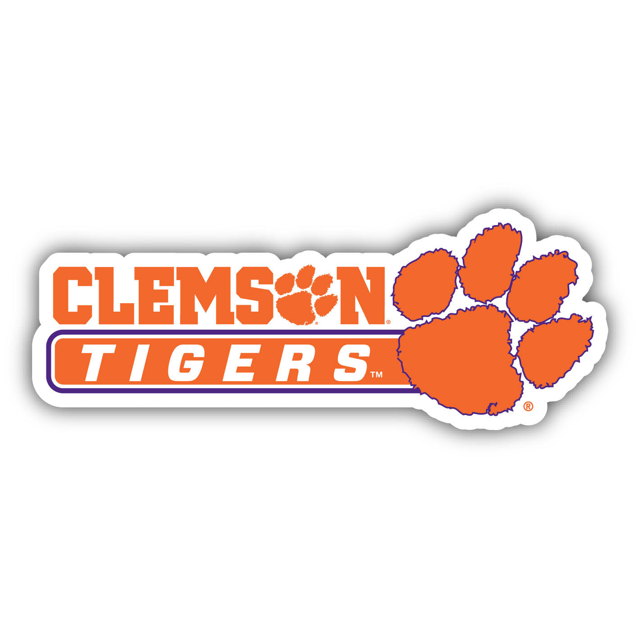 Clemson Tigers 4 Inch Wide Colorful Vinyl Decal Sticker