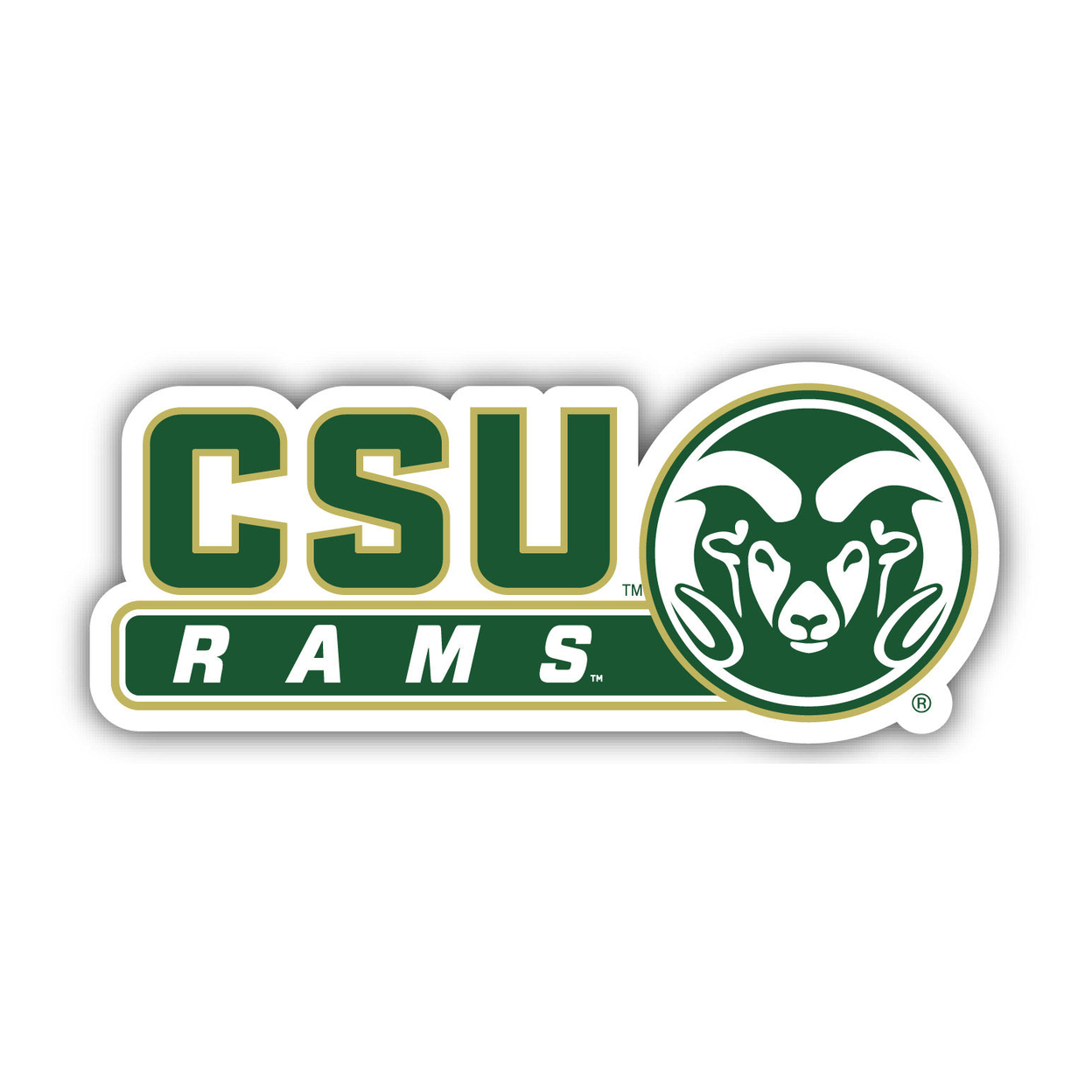 Colorado State Rams 4 Inch Wide Colorful Vinyl Decal Sticker