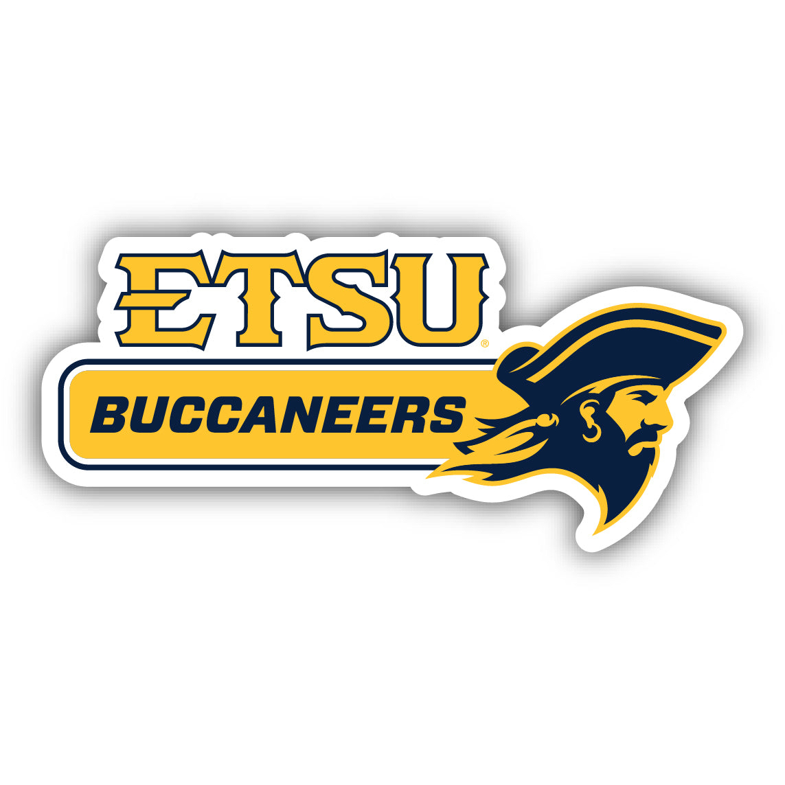 East Tennessee State University 4 Inch Wide Colorful Vinyl Decal Sticker
