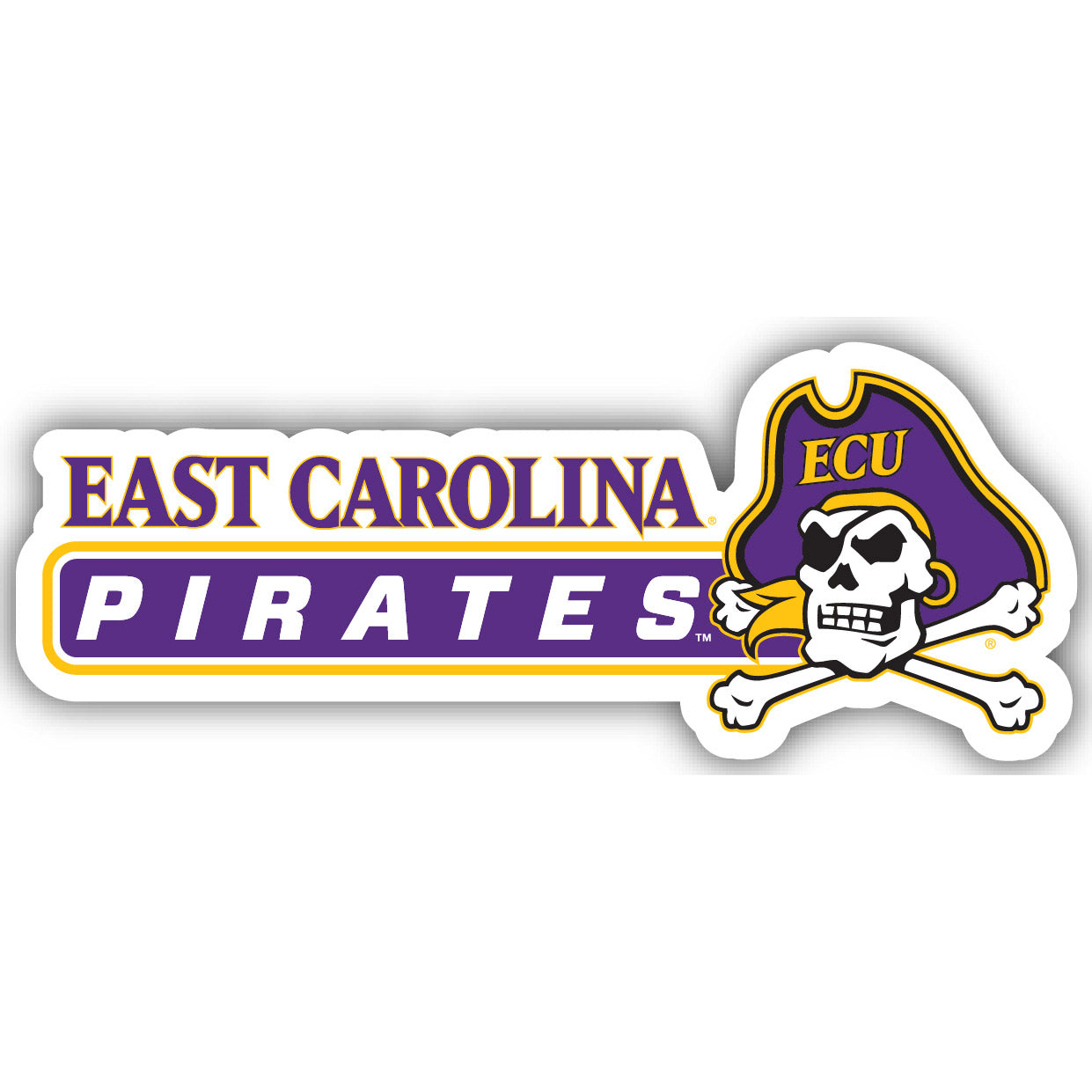 East Carolina Pirates 4 Inch Wide Colorful Vinyl Decal Sticker