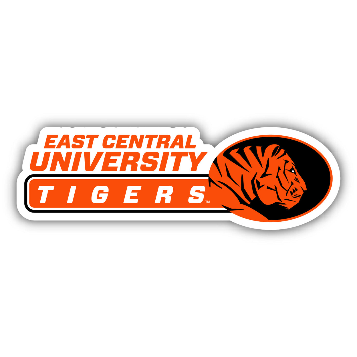 East Central University Tigers 4 Inch Wide Colorful Vinyl Decal Sticker