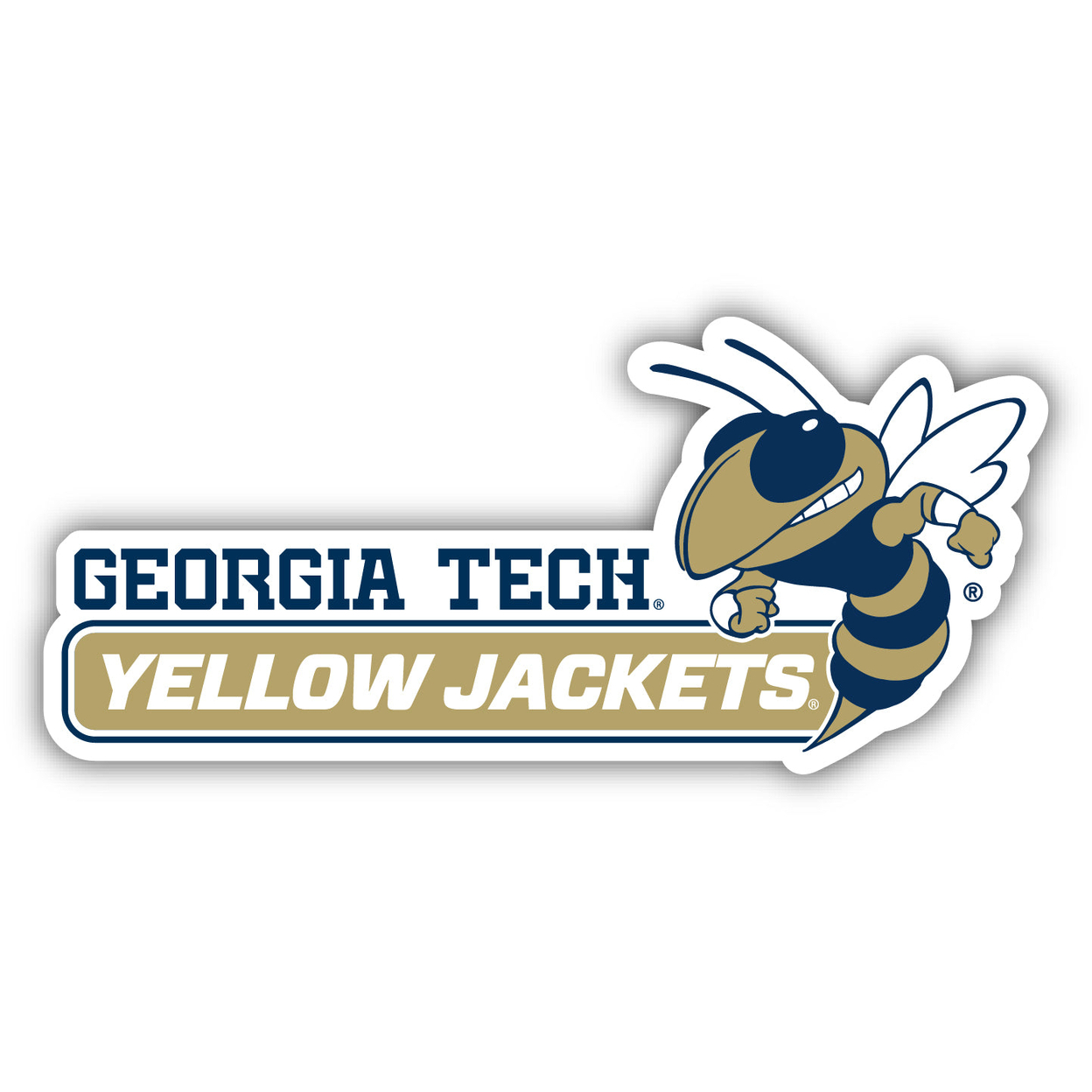 Georgia Tech Yellow Jackets 4 Inch Wide Colorful Vinyl Decal Sticker