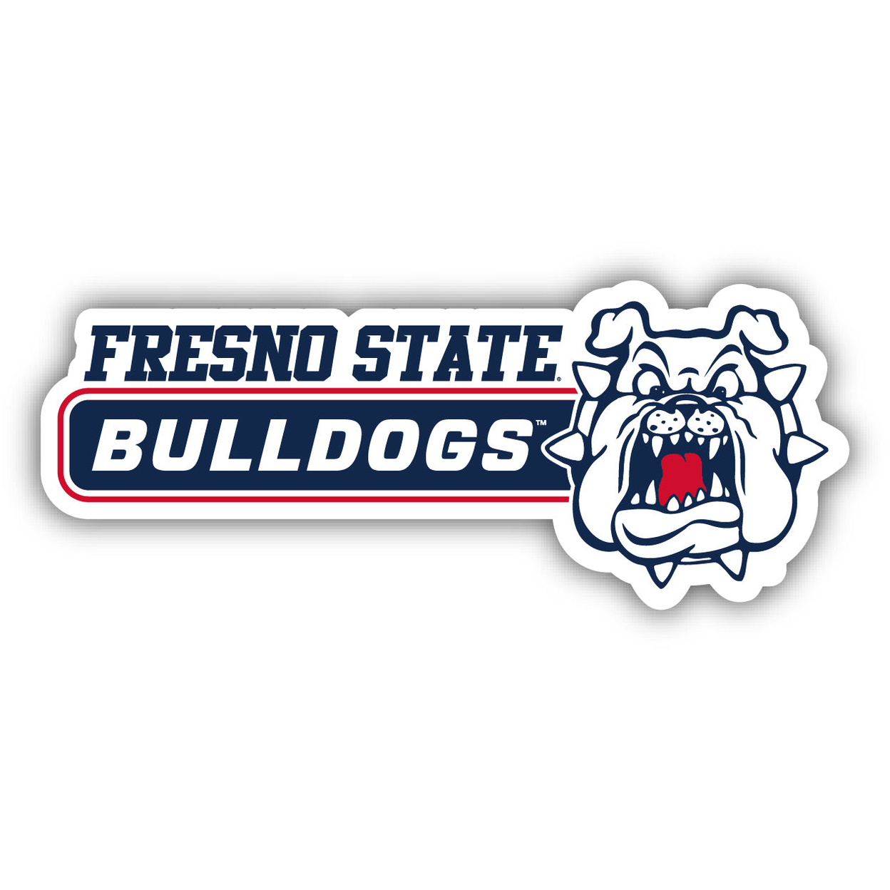 Fresno State Bulldogs 4 Inch Wide Colorful Vinyl Decal Sticker