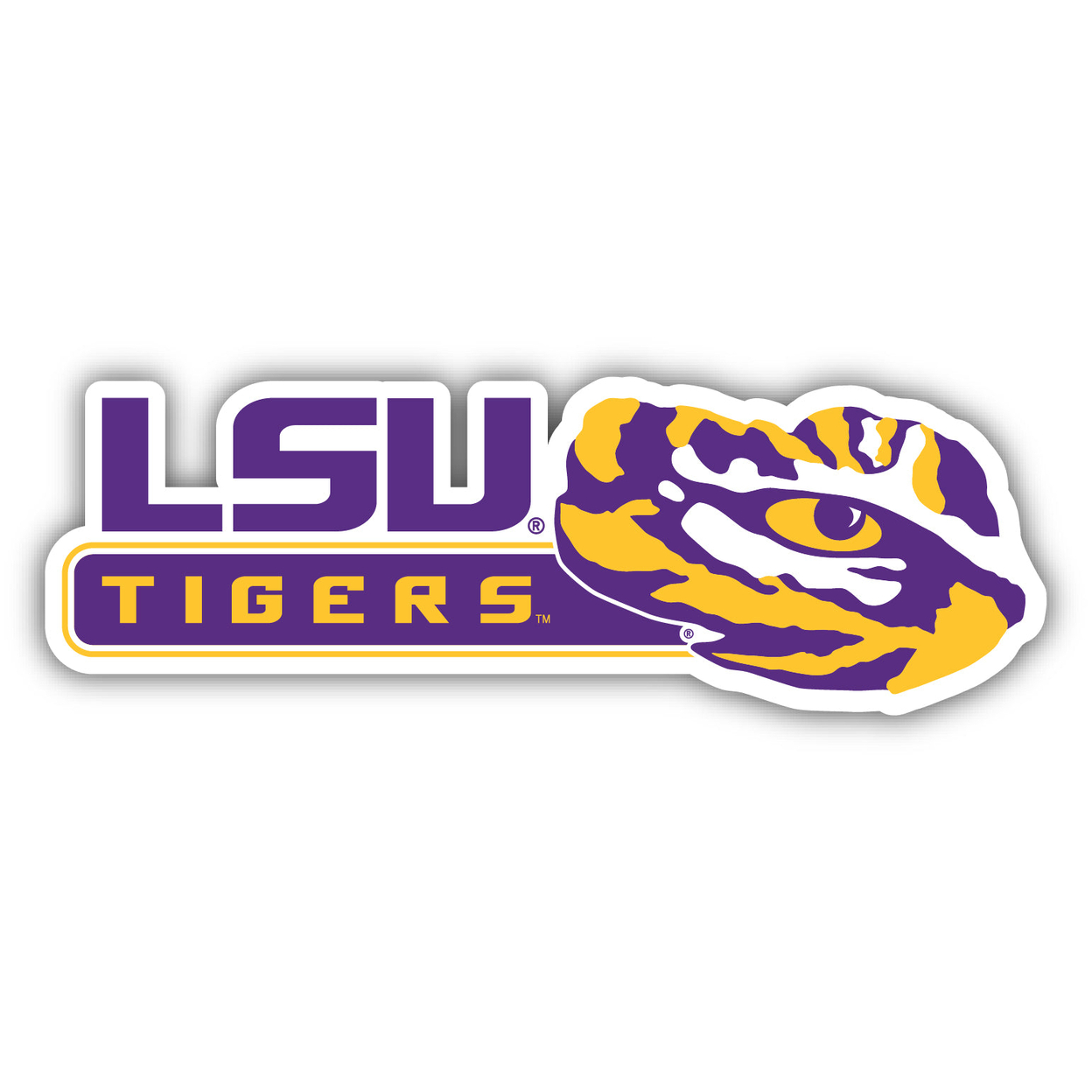 LSUÂ Tigers 4 Inch Wide Colorful Vinyl Decal Sticker