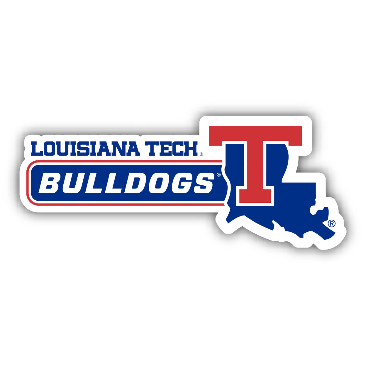 Louisiana Tech Bulldogs 4 Inch Wide Colorful Vinyl Decal Sticker
