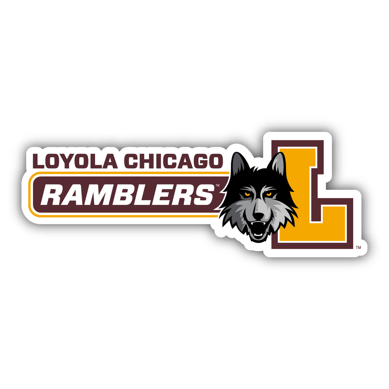 Loyola University Ramblers 4 Inch Wide Colorful Vinyl Decal Sticker