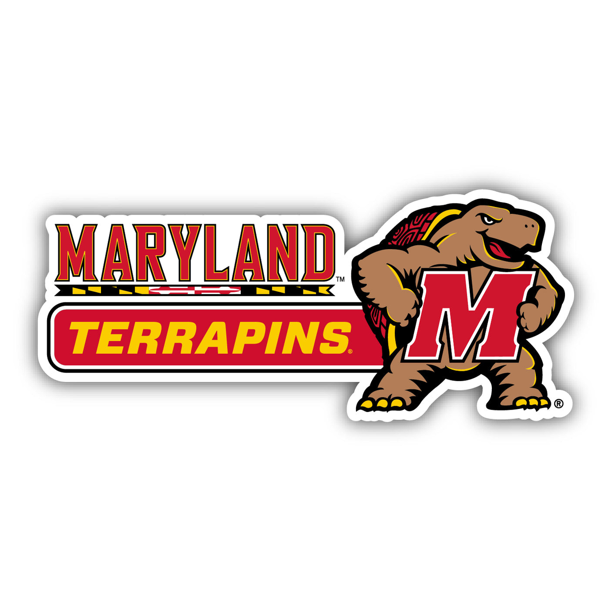 Maryland Terrapins 4 Inch Wide Colorful Vinyl Decal Sticker