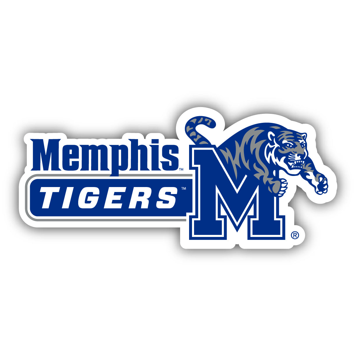 Memphis Tigers 4 Inch Wide Colorful Vinyl Decal Sticker