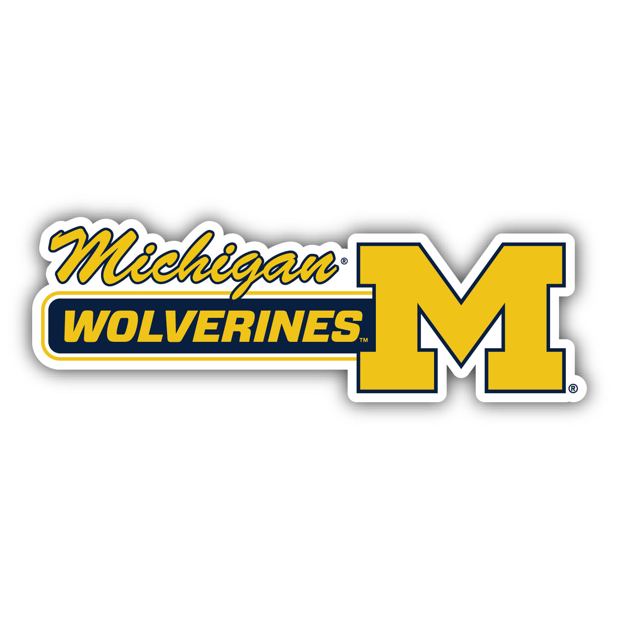 Michigan Wolverines 4 Inch Wide Colorful Vinyl Decal Sticker