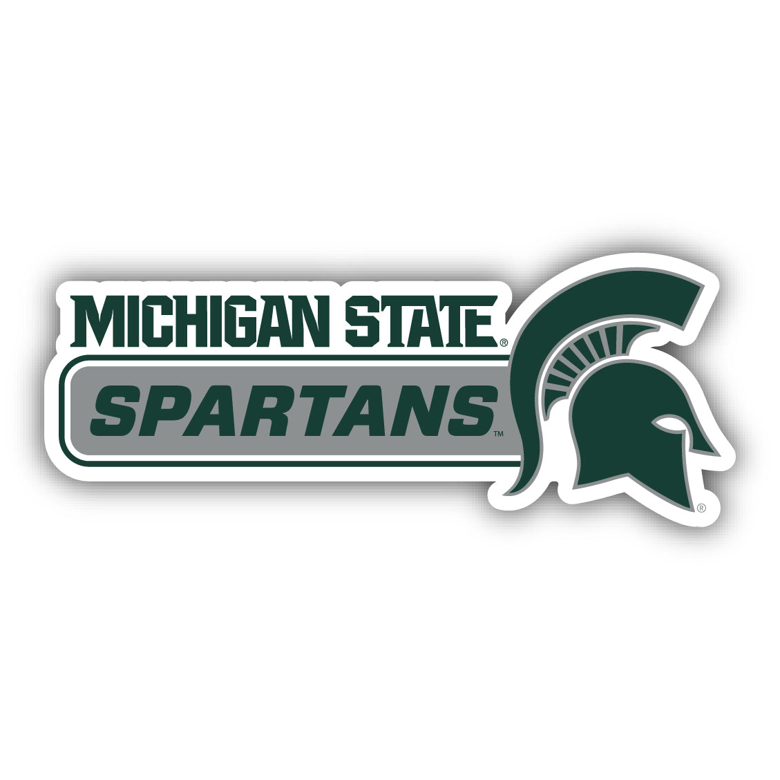 Michigan State Spartans 4 Inch Wide Colorful Vinyl Decal Sticker