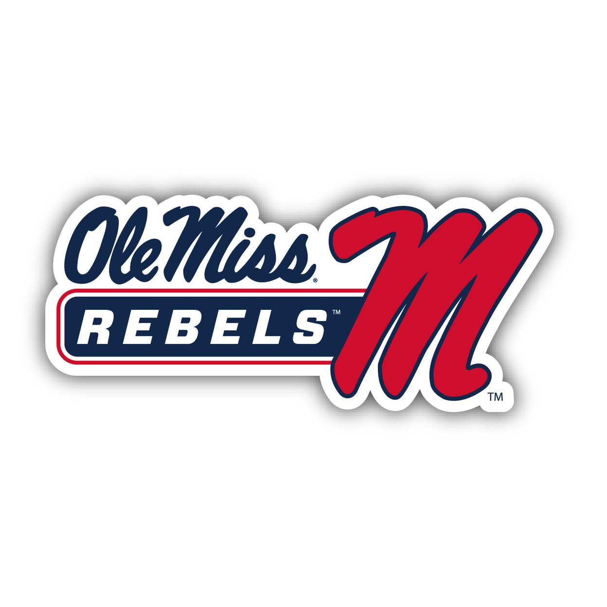 Mississippi Rebels Ole Miss 4 Inch Wide Colorful Vinyl Decal Sticker