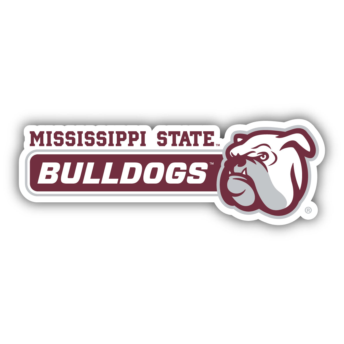 Mississippi State Bulldogs 4 Inch Wide Colorful Vinyl Decal Sticker