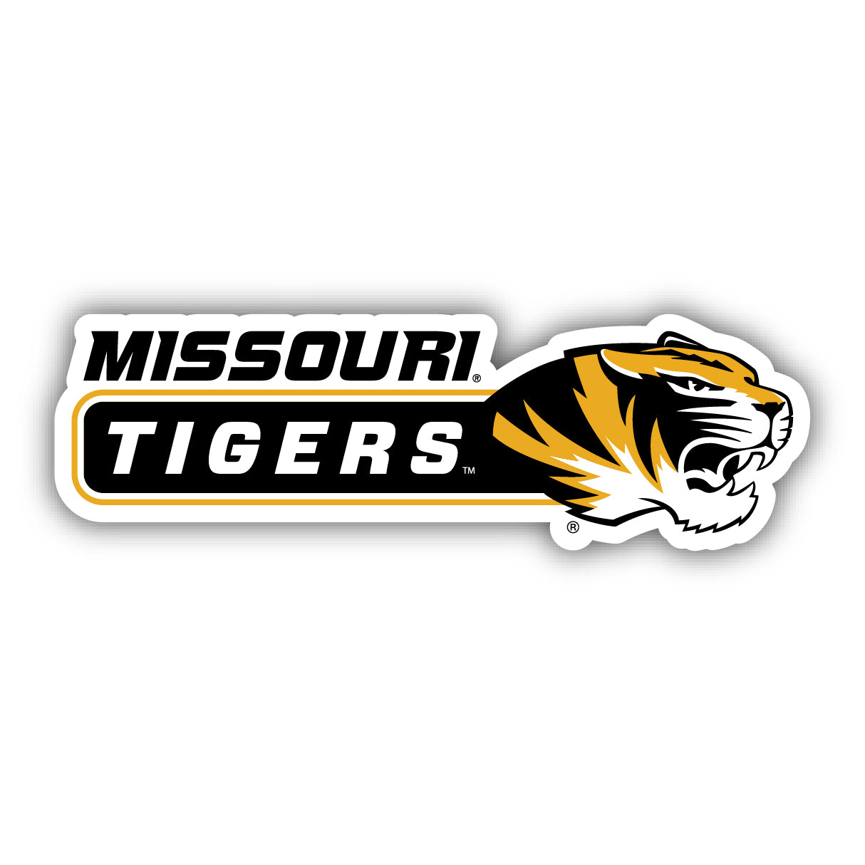 Missouri Tigers 4 Inch Wide Colorful Vinyl Decal Sticker