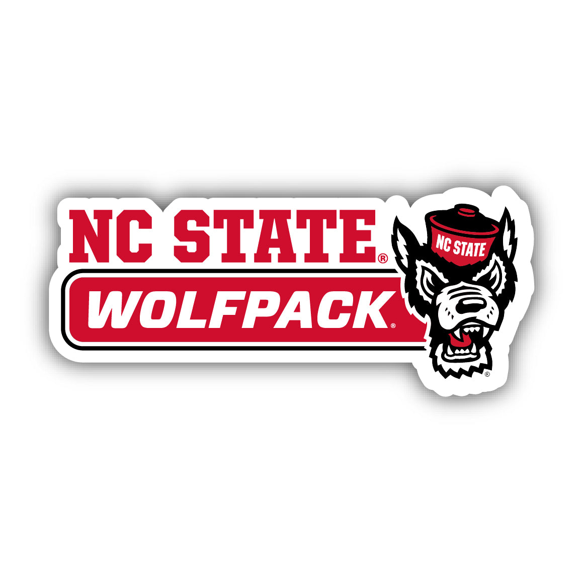NC State Wolfpack 4 Inch Wide Colorful Vinyl Decal Sticker