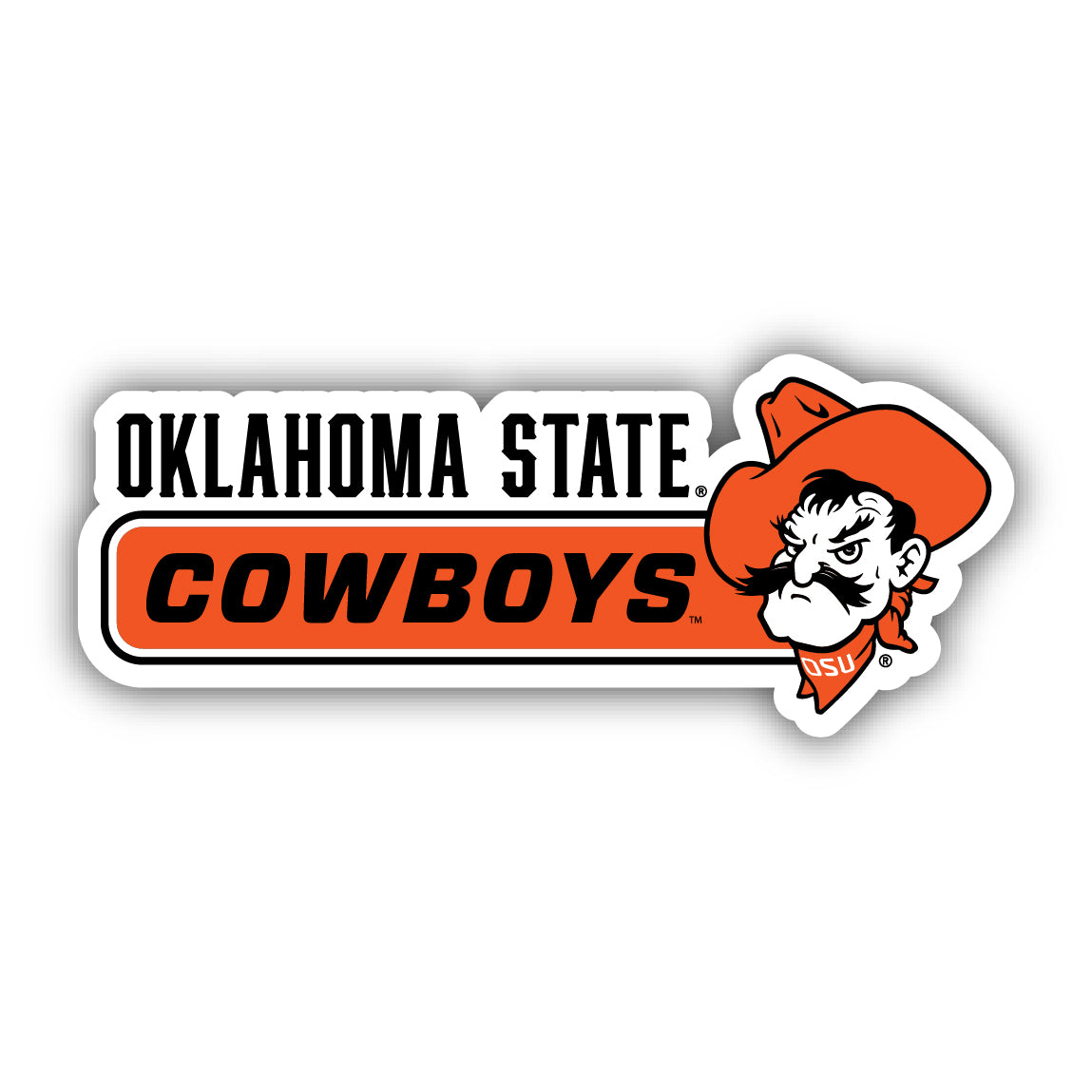 Oklahoma State Cowboys 4 Inch Wide Colorful Vinyl Decal Sticker
