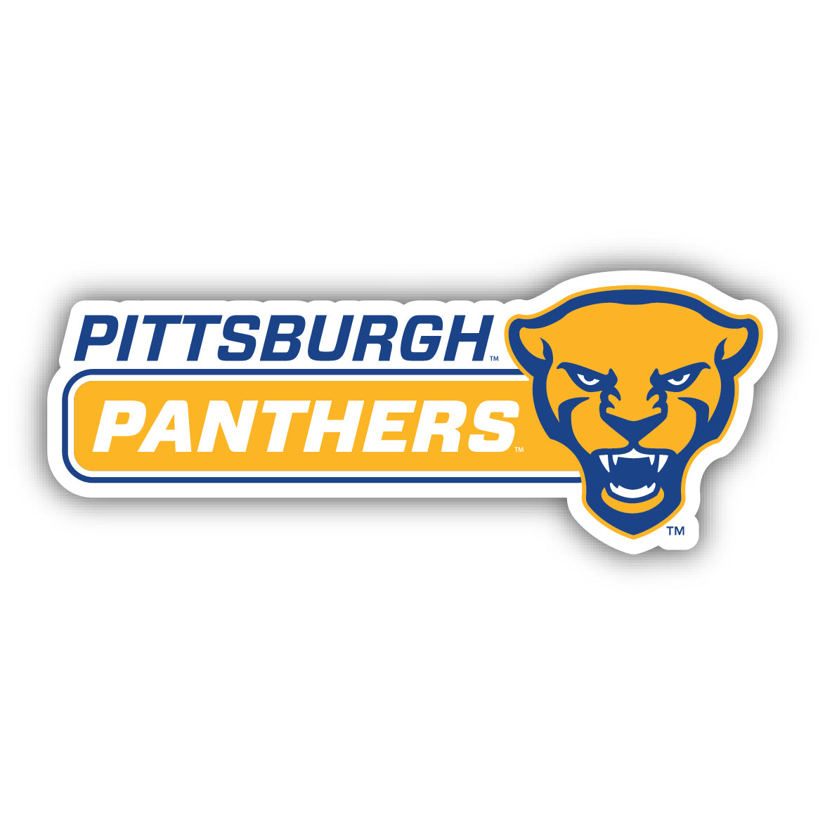 Pittsburgh Panthers 4 Inch Wide Colorful Vinyl Decal Sticker