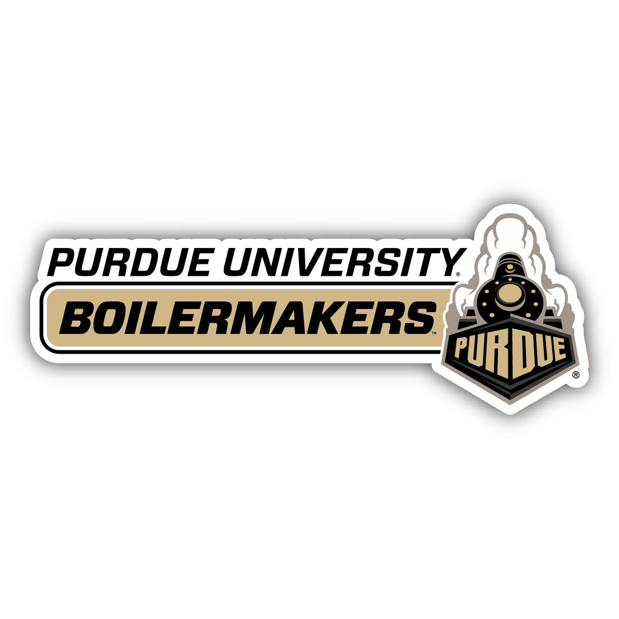Purdue Boilermakers 4 Inch Wide Colorful Vinyl Decal Sticker