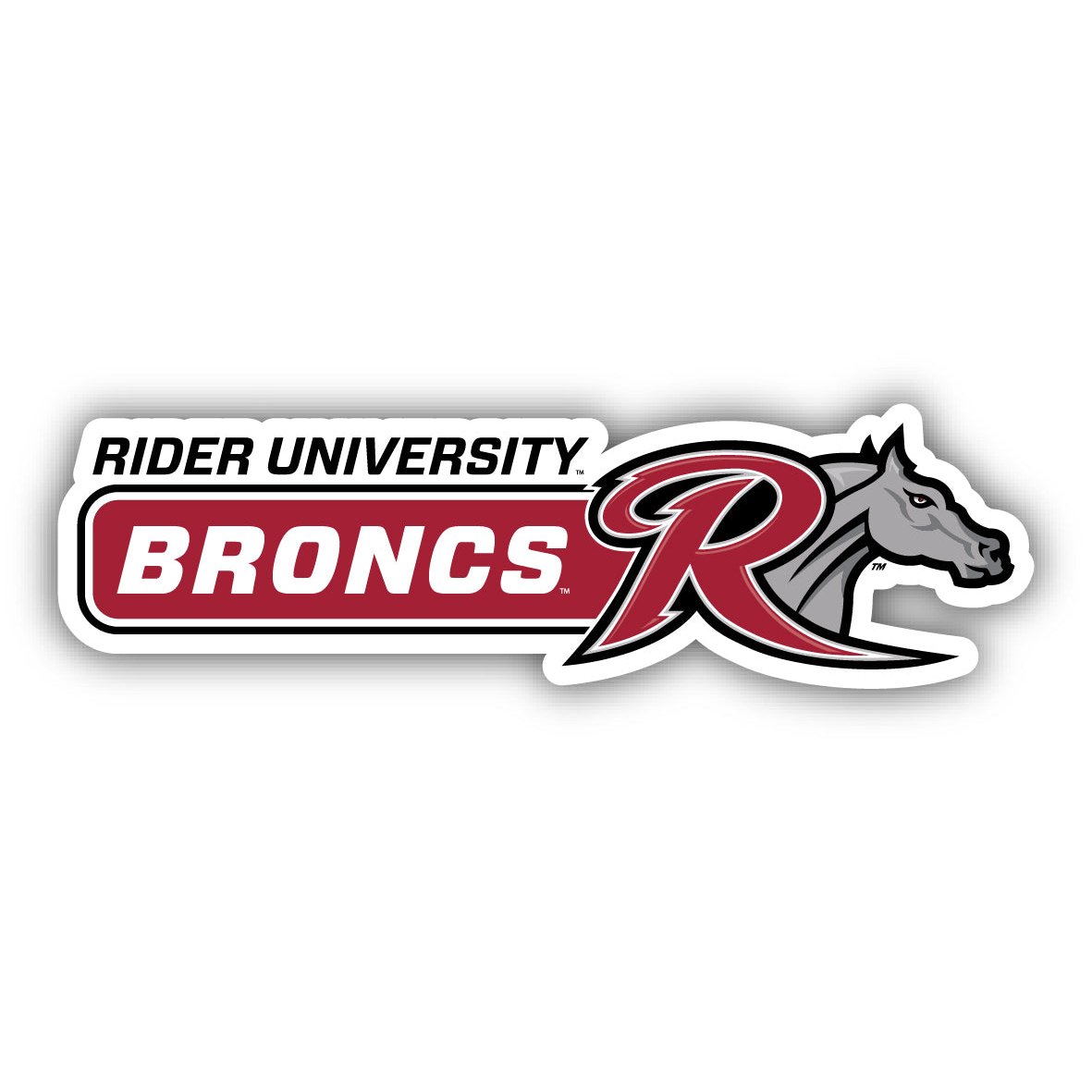 Rider University Broncs 4 Inch Wide Colorful Vinyl Decal Sticker