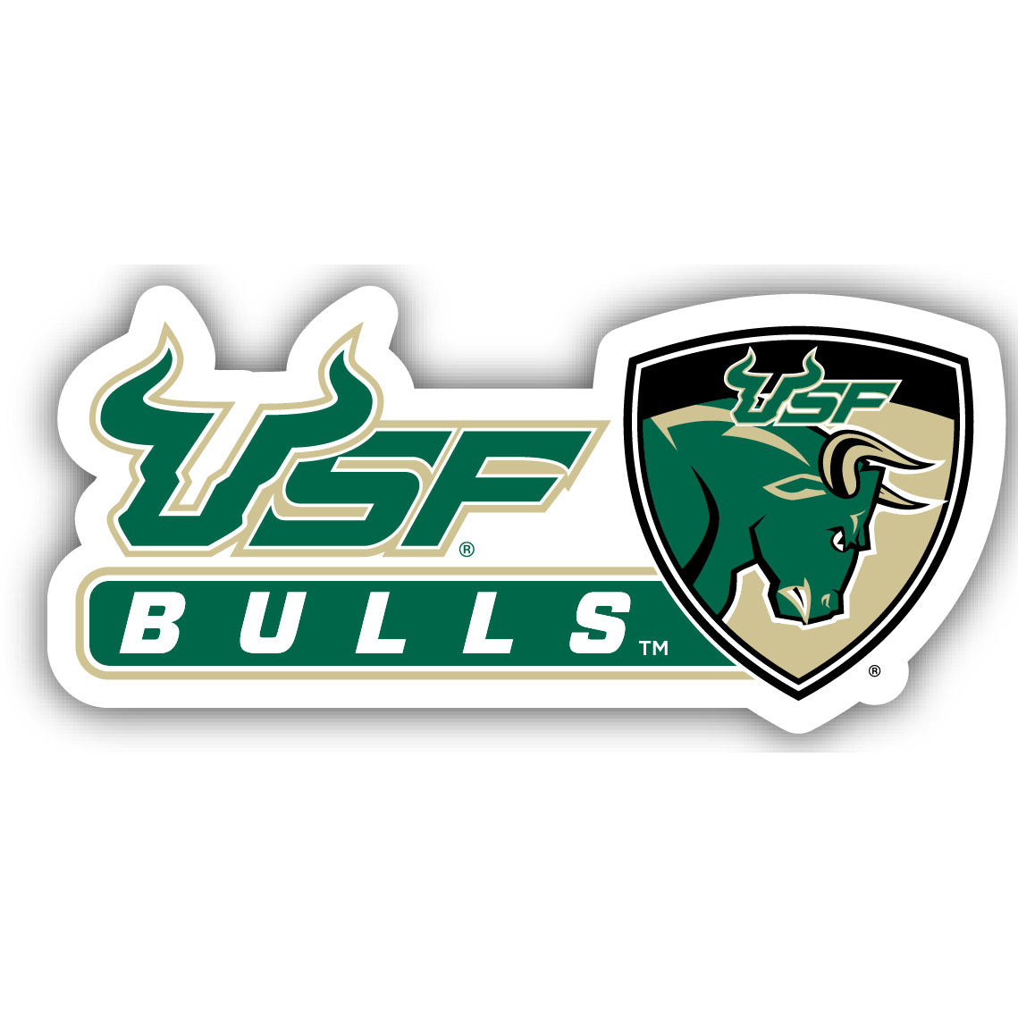 South Florida Bulls 4 Inch Wide Colorful Vinyl Decal Sticker
