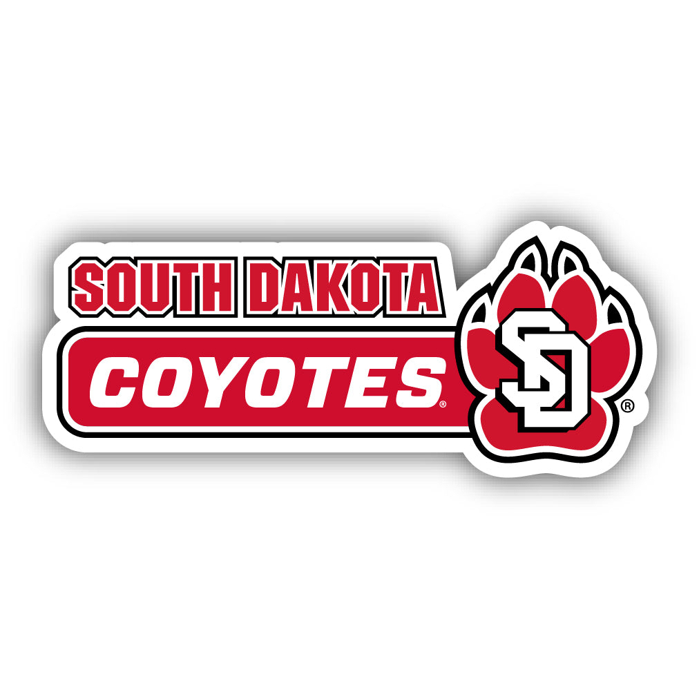 South Dakota Coyotes 4 Inch Wide Colorful Vinyl Decal Sticker