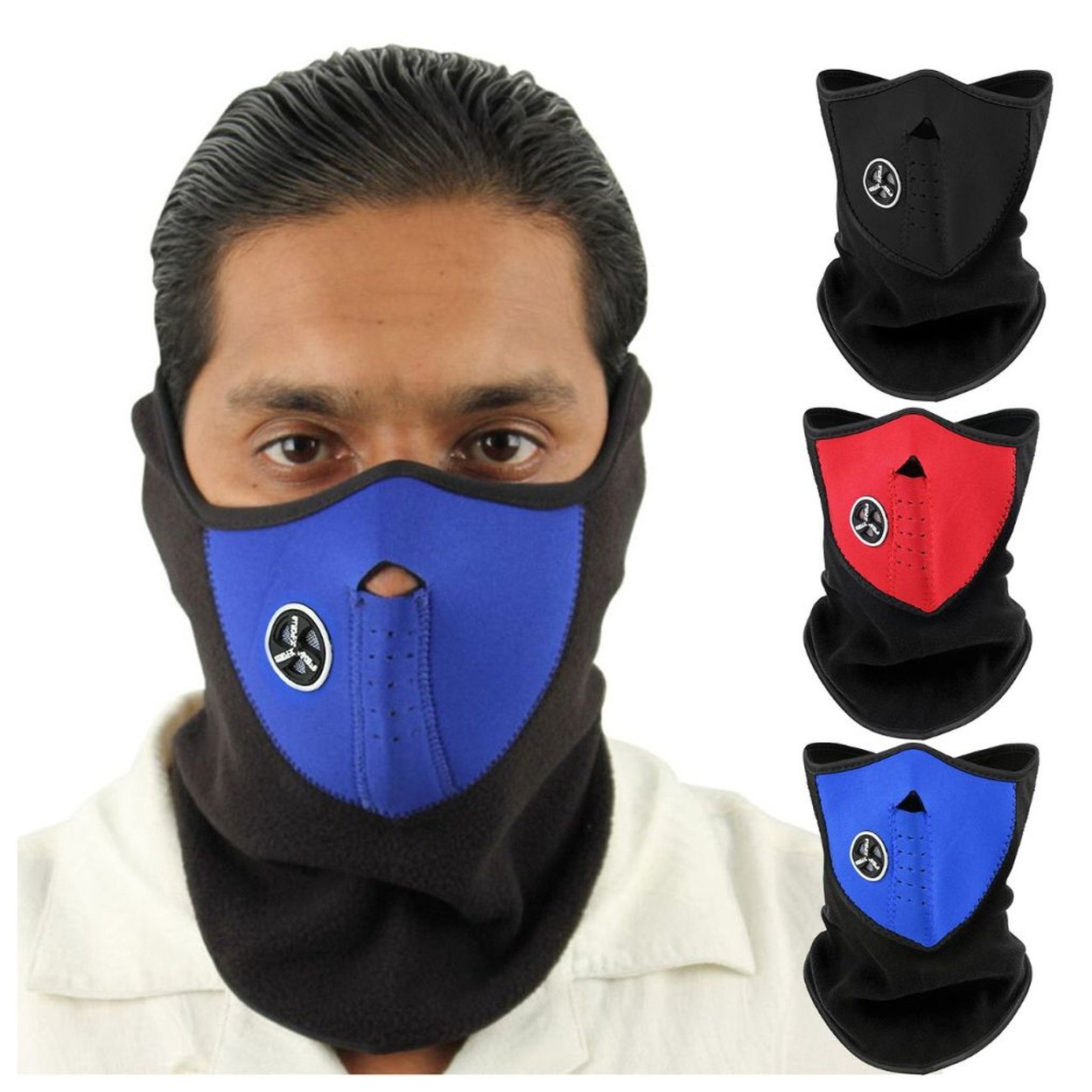 3-Pack: Men's Warm Winter Windproof Breathable Cozy Thermal Balaclava Winter Ski Face Mask - Assorted
