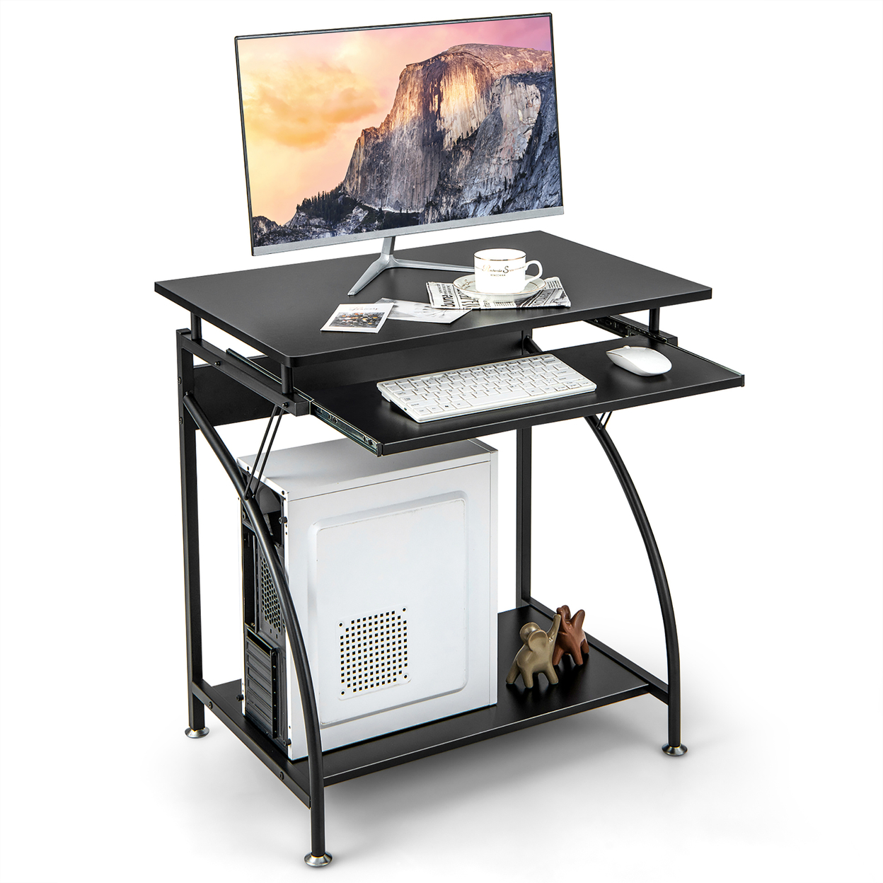 27.5'' Small Laptop Computer Desk W/ Keyboard Tray Home Office Desk Workstation