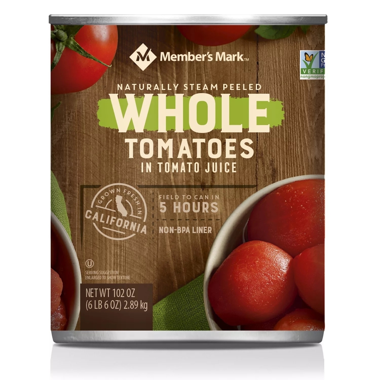 Member's Mark Whole Peeled Tomatoes In Tomato Juice (102 Ounce Can)