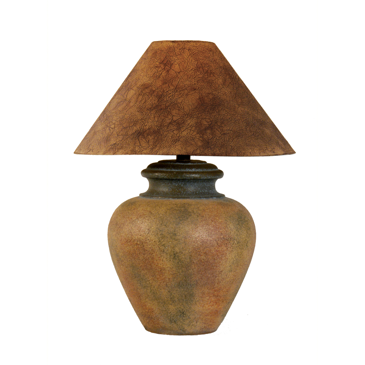 30 Inch Table Lamp, 3 Way Switch, Empire Shade, Green And Brown Finish - Saltoro Sherpi