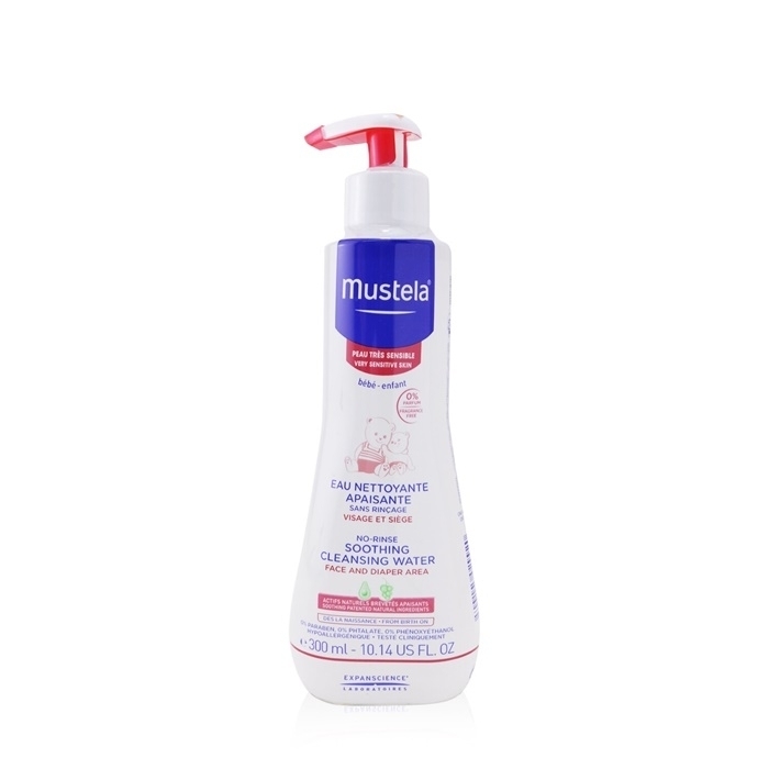 Mustela No Rinse Soothing Cleansing Water (Face & Diaper Area) - For Very Sensitive Skin 300ml/10.14oz