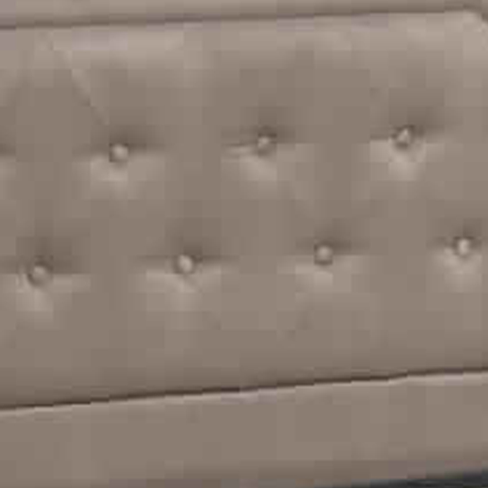 Stunning Upholstered Wooden Full Bed With Button Tufted Headboard, Tan- Saltoro Sherpi