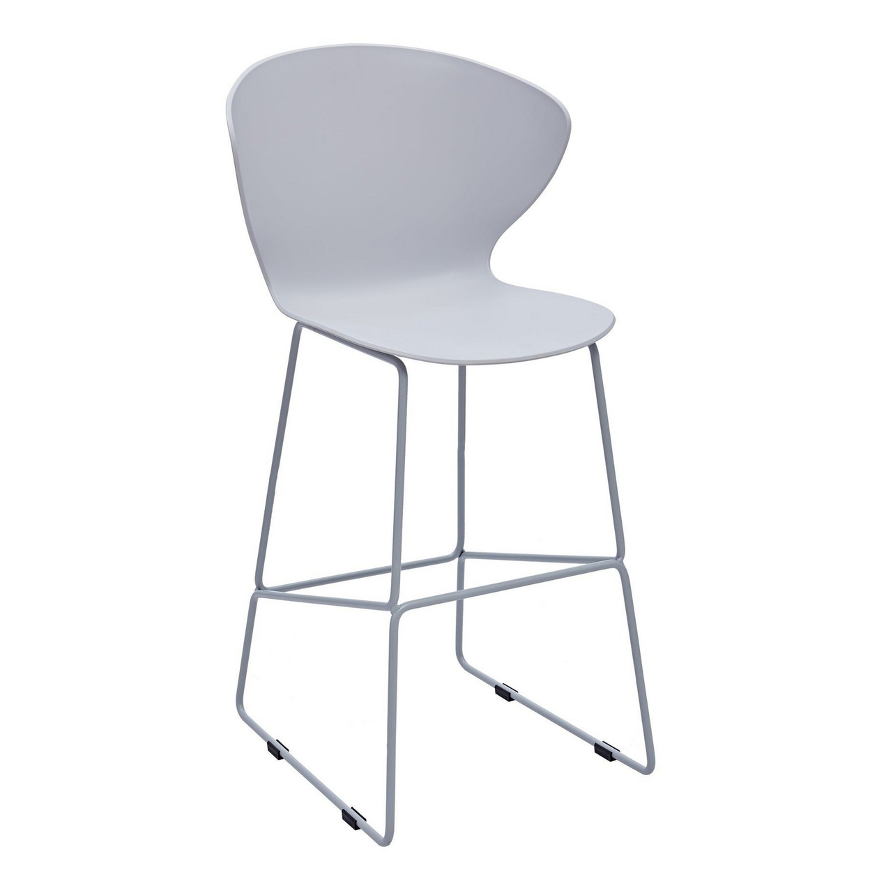 Kivi 26 Inch Set Of 2 Counter Stool Chairs, Metal Legs, Gray Polypropylene - Saltoro Sherpi