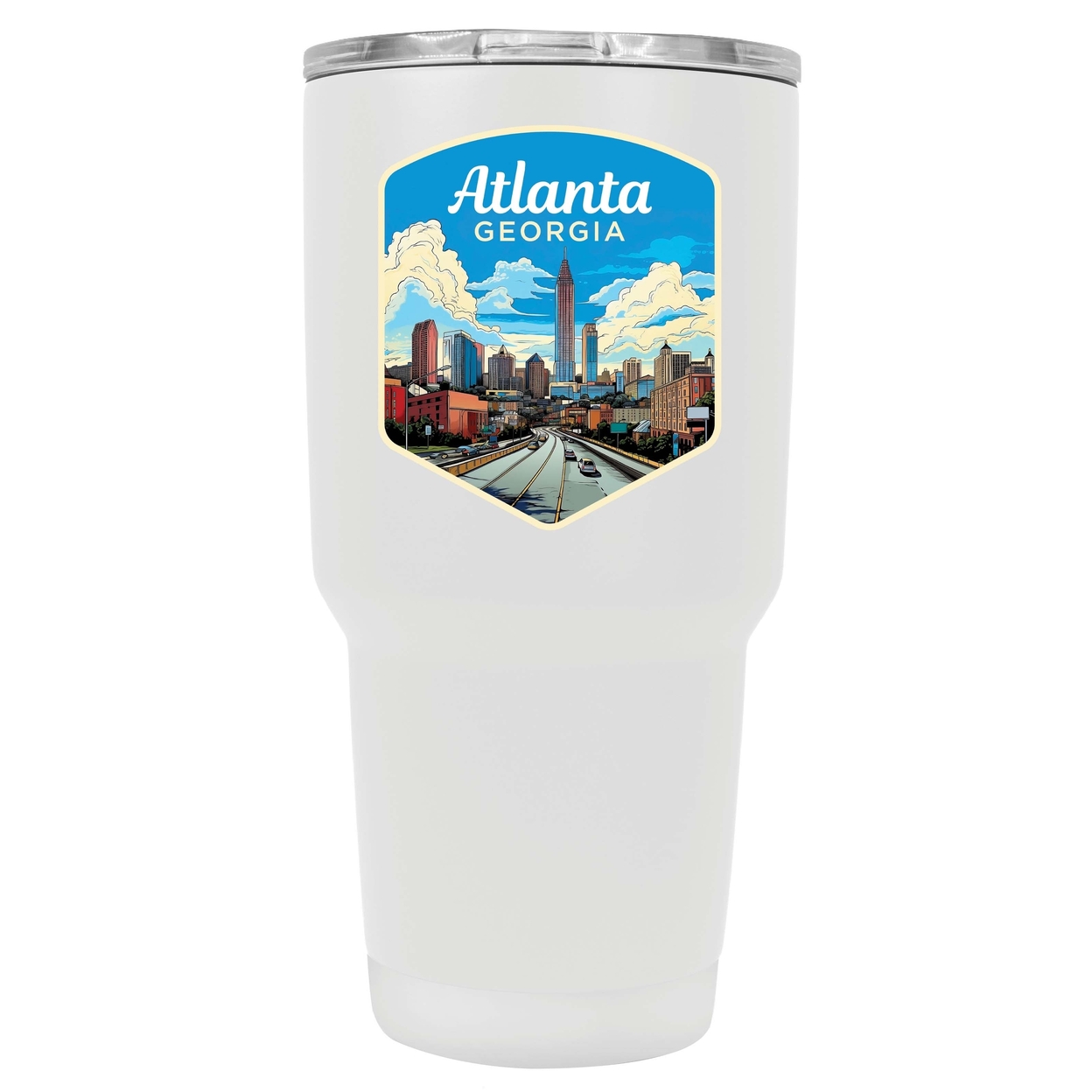 Atlanta Georgia Design B Souvenir 24 Oz Insulated Tumbler - White,,4-Pack