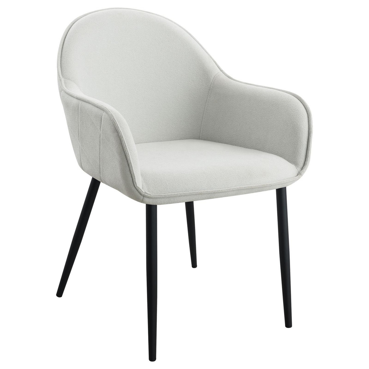 Emin 23 Inch Dining Armchair, Modern Light Gray Fabric Seat, Set Of 2-Saltoro Sherpi