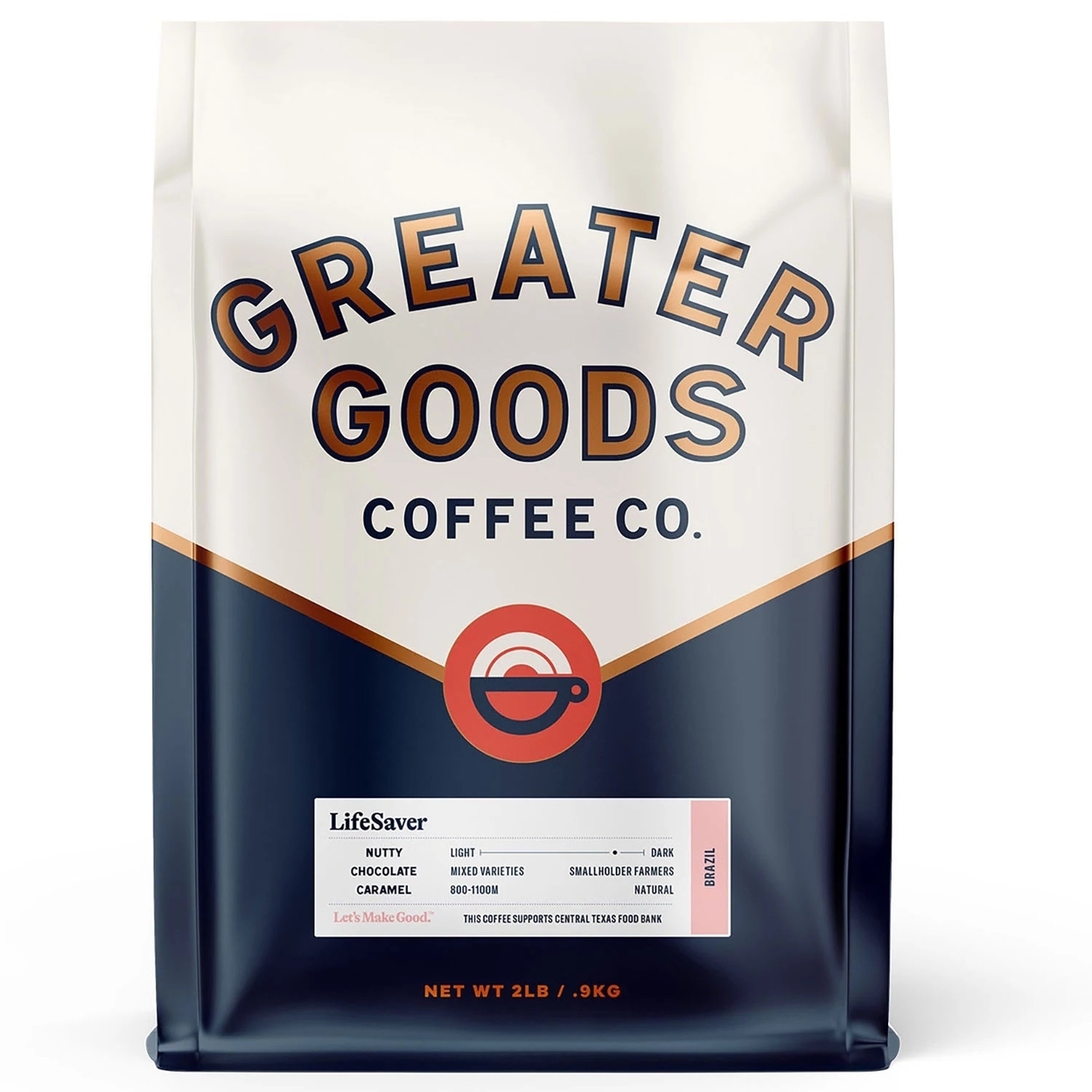 Greater Goods Whole Bean Coffee, Life Saver Blend (32 Ounce)
